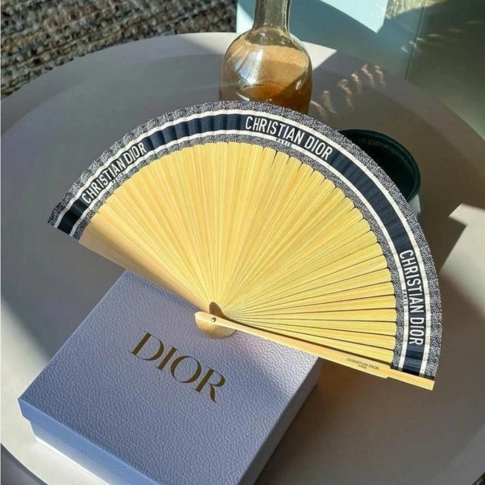 Christian Dior DIORIVIERA Folding Fan Navy Sensu Novelty New Sealed